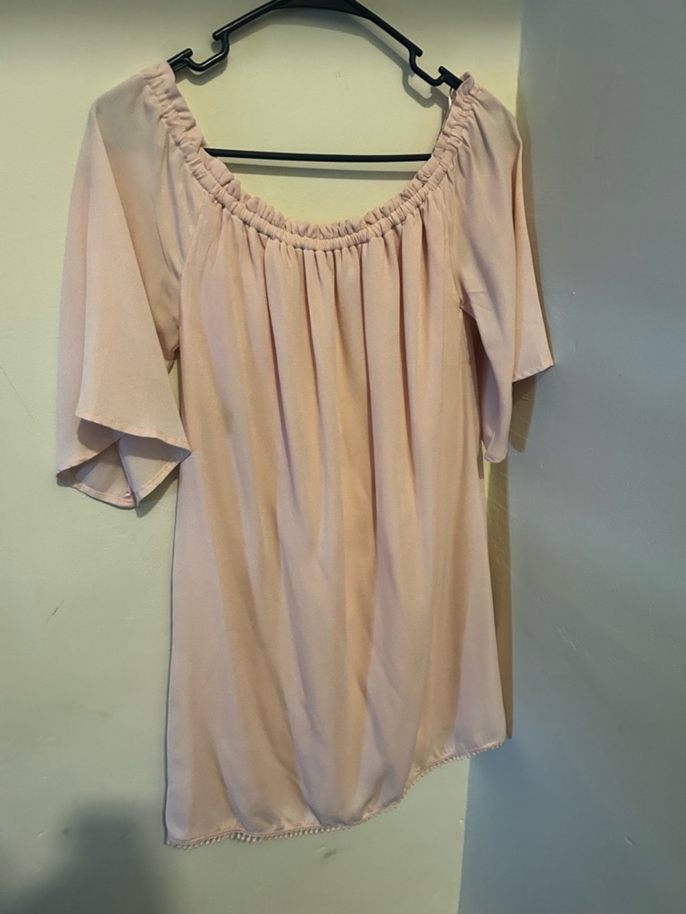 Pink Republic Pale Blush Off-Shoulder Mini Dress